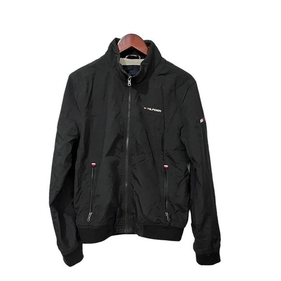 Tommy Hilfiger Jackets & Blazers - Tommy Hilfiger black zip up jacket with wrist and waistband 2 pockets size small